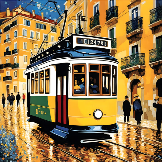 Lisbon Tram (4) - Van-Go Paint-By-Number Kit
