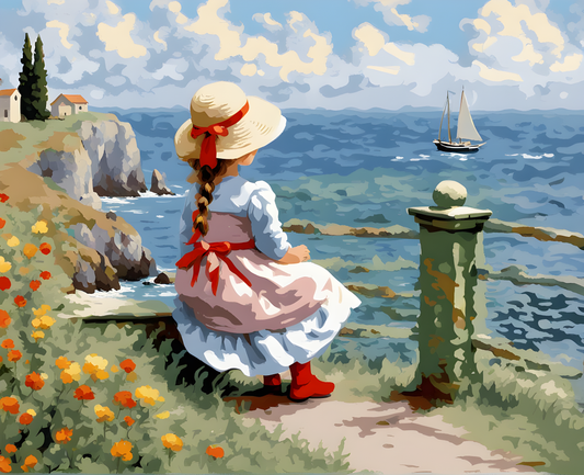 Little Girl Watching the Sea - Van-Go Paint-By-Number Kit