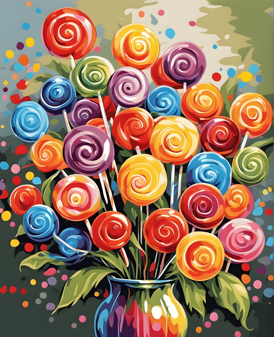 Lollipop Flowers - Van-Go Paint-By-Number Kit