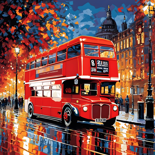 London Red Bus PD (3) - Van-Go Paint-By-Number Kit