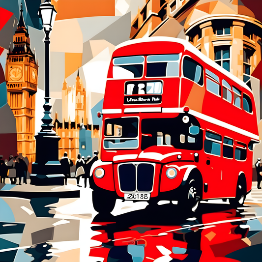 London Red Bus PD (1) - Van-Go Paint-By-Number Kit