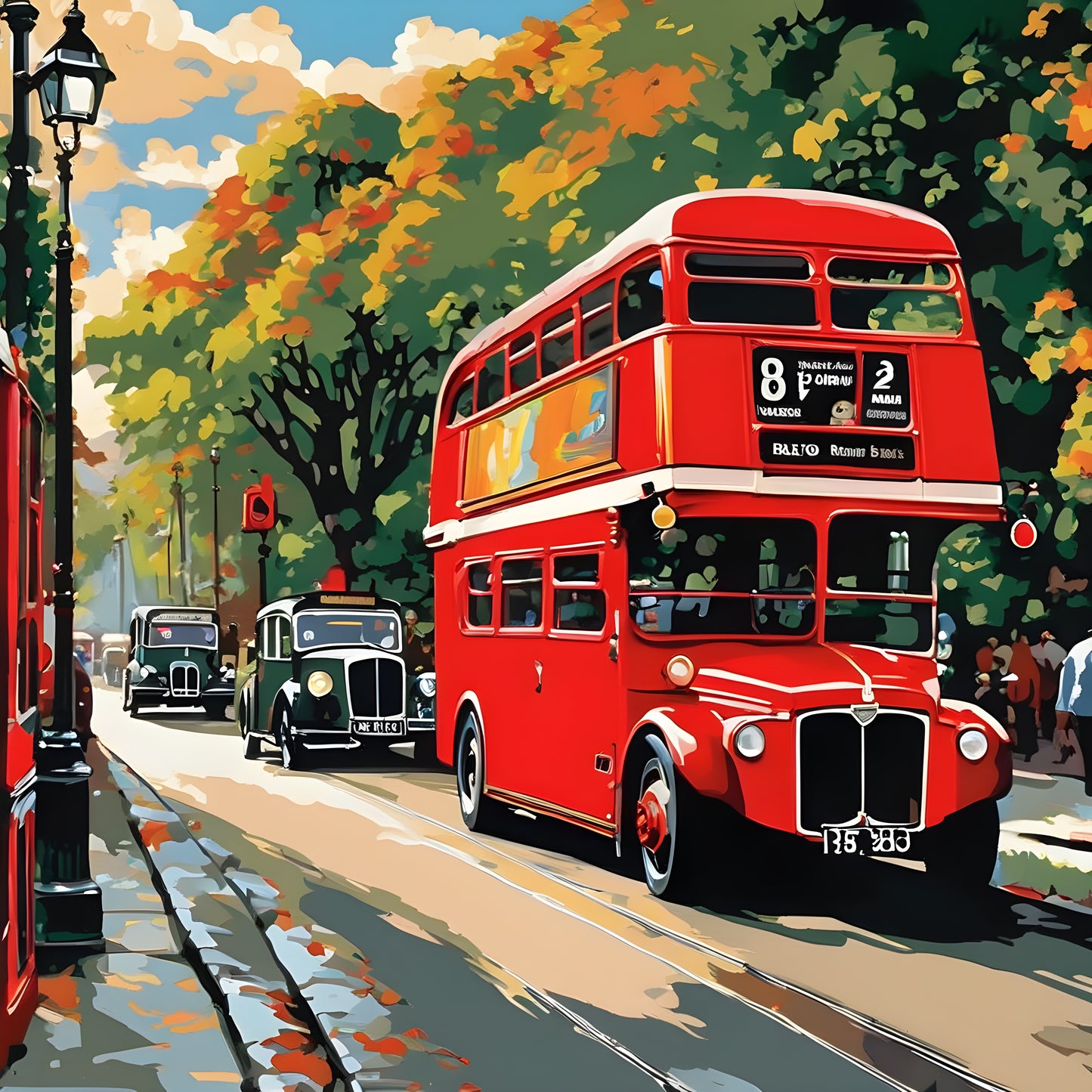 London Red Bus PD (4) - Van-Go Paint-By-Number Kit