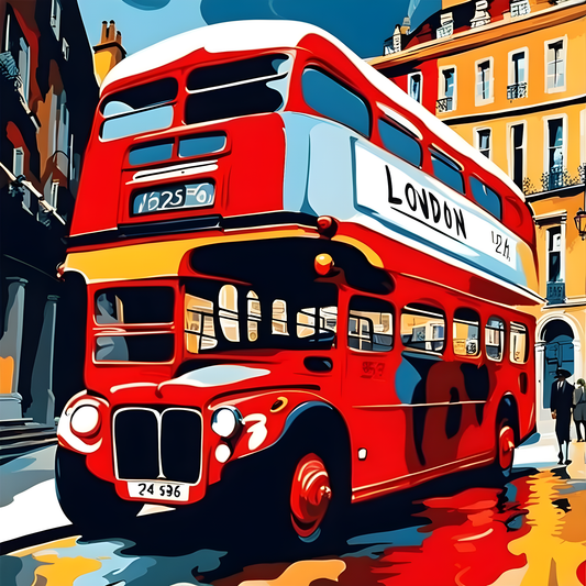 London Red Bus PD (2) - Van-Go Paint-By-Number Kit