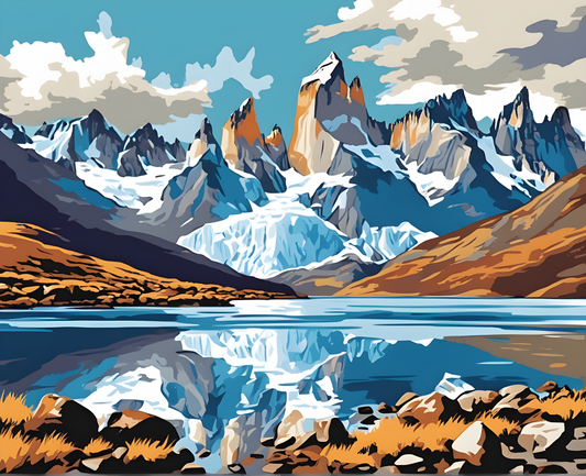 Amazing Places OD (157) - Los Glaciares, Argentina - Van-Go Paint-By-Number Kit