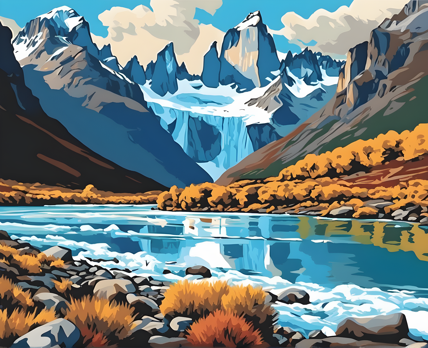 Amazing Places OD (156) - Los Glaciares, Argentina - Van-Go Paint-By-Number Kit