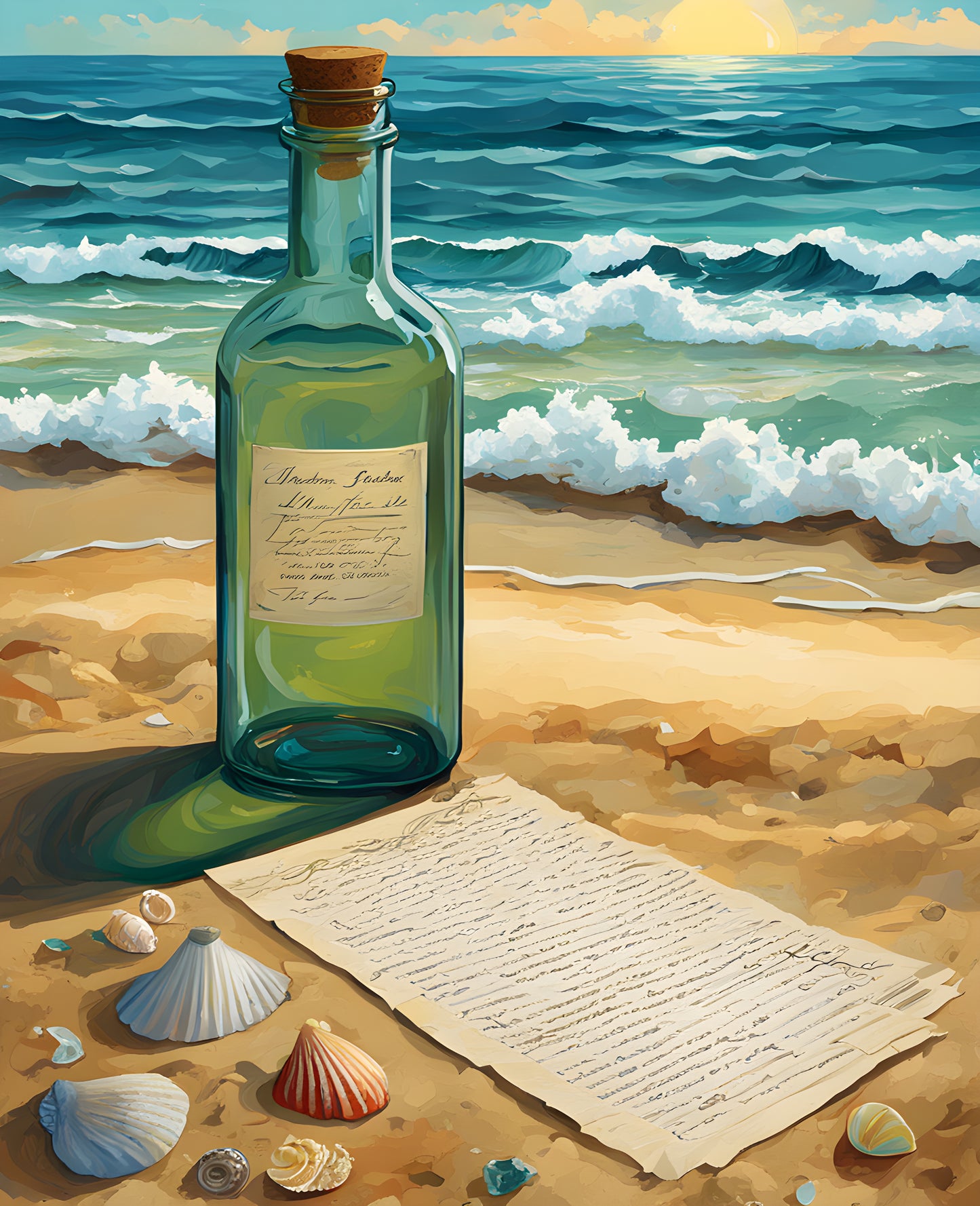 A Lost Letter in a Bottle (1) - Van-Go Paint-By-Number Kit