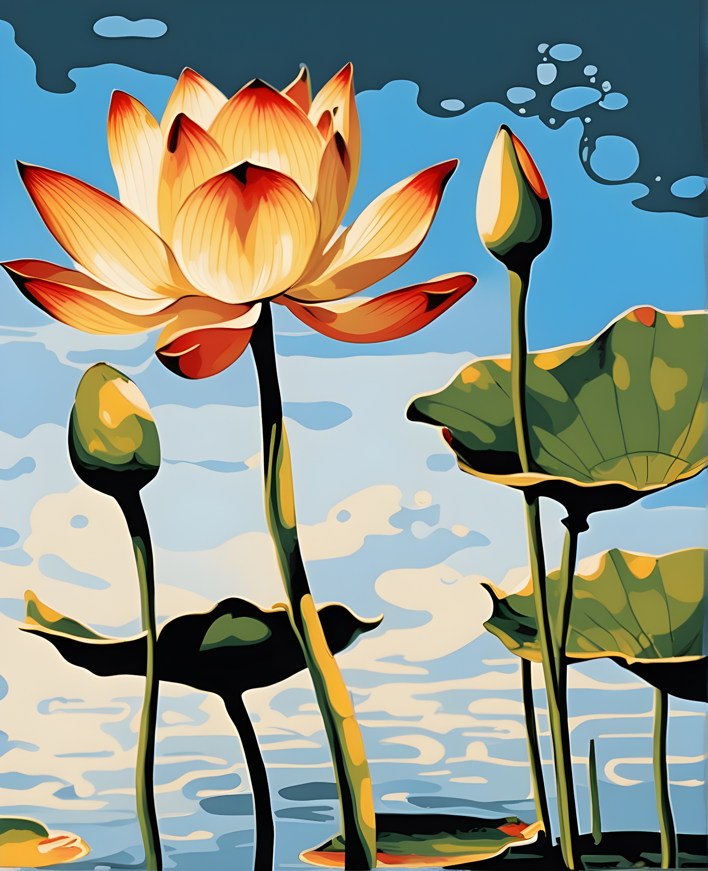 Flowers Collection OD (75) - Lotus - Van-Go Paint-By-Number Kit