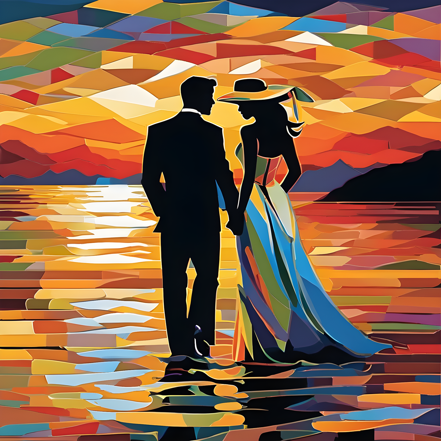 Love at sunset PD (2) - Van-Go Paint-By-Number Kit