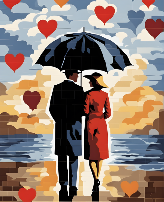 Love under Umbrella PD - Van-Go Paint-By-Number Kit