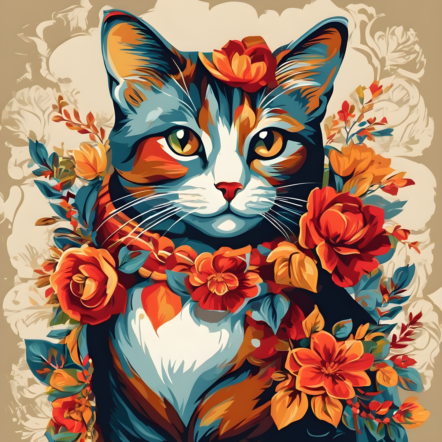 Lovely Cat PD - Van-Go Paint-By-Number Kit