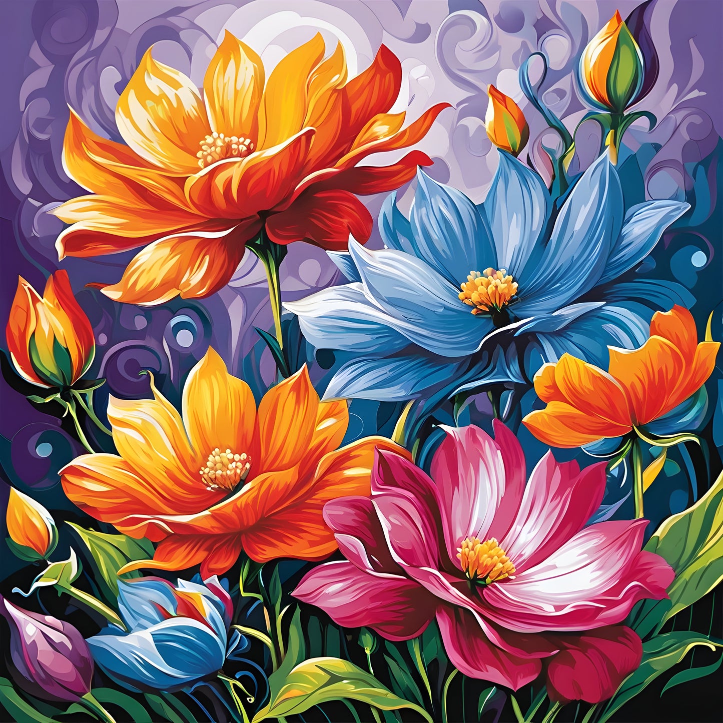 MAGIC FLOWERS PD (2) - Van-Go Paint-By-Number Kit