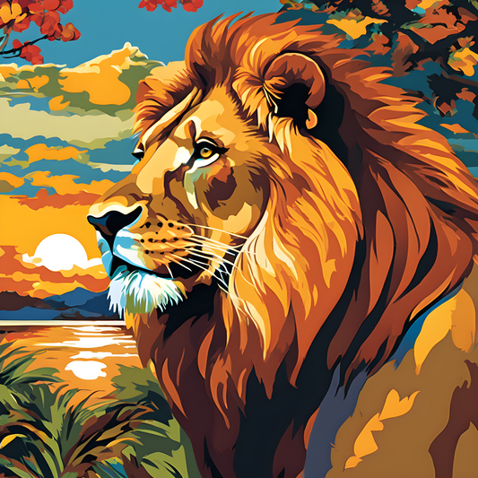 Majestic Lion PD (3) - Van-Go Paint-By-Number Kit