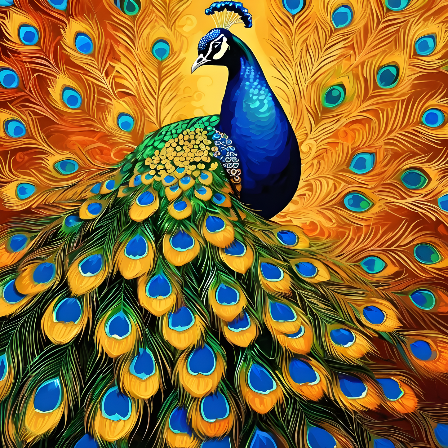 Majestic Peacock PD (1) - Van-Go Paint-By-Number Kit