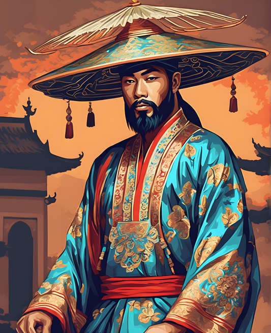 Man in Oriental costume (1) - Van-Go Paint-By-Number Kit