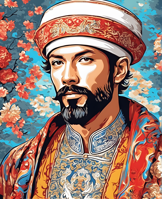 Man in Oriental costume (2) - Van-Go Paint-By-Number Kit