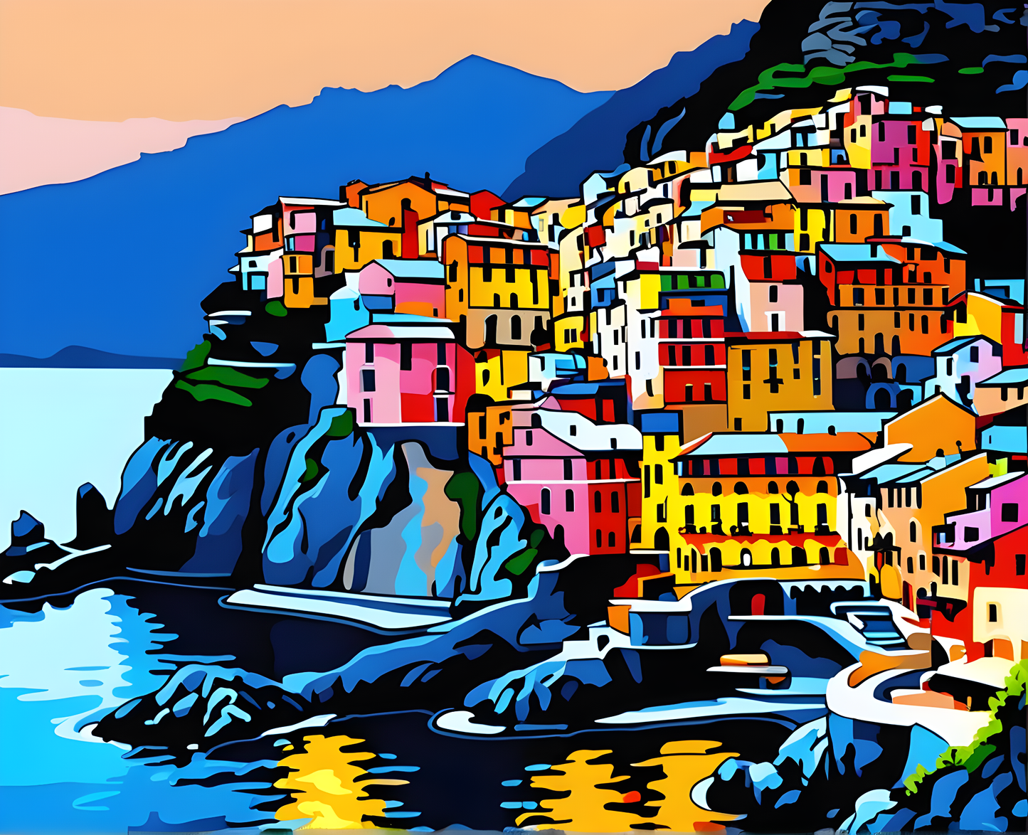 Amazing Places OD (159) - Manarola, Italy - Van-Go Paint-By-Number Kit