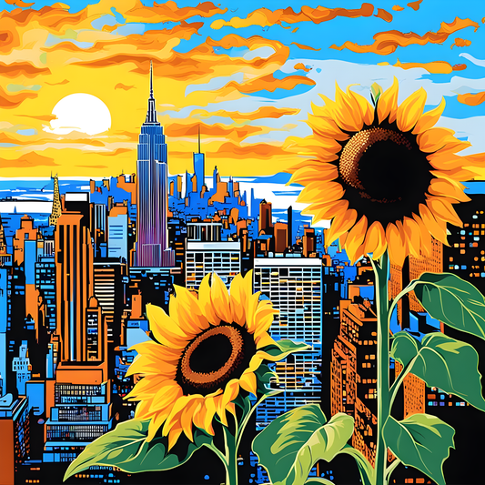 Manhattan Memories - Sunflowers (6) - Van-Go Paint-By-Number Kit