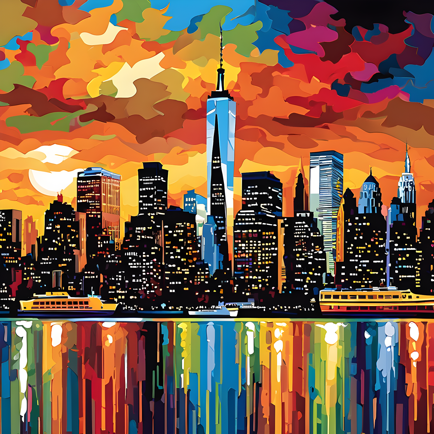 Manhattan Skyline PD (2) - Van-Go Paint-By-Number Kit