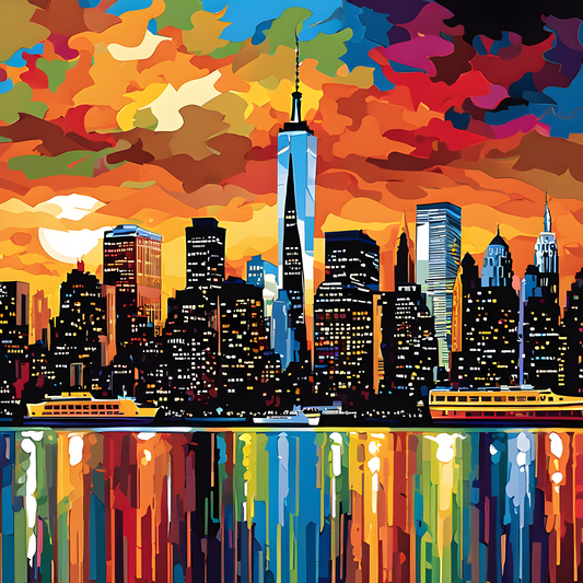 Manhattan Skyline PD (2) - Van-Go Paint-By-Number Kit