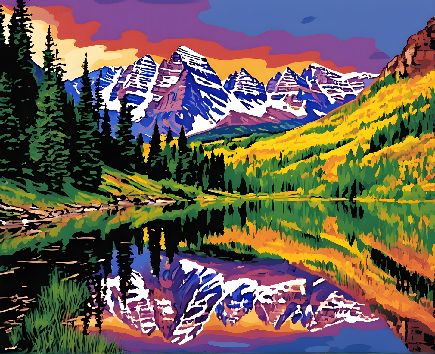 Amazing Places OD (164) - Maroon Bells, Colorado - Van-Go Paint-By-Number Kit