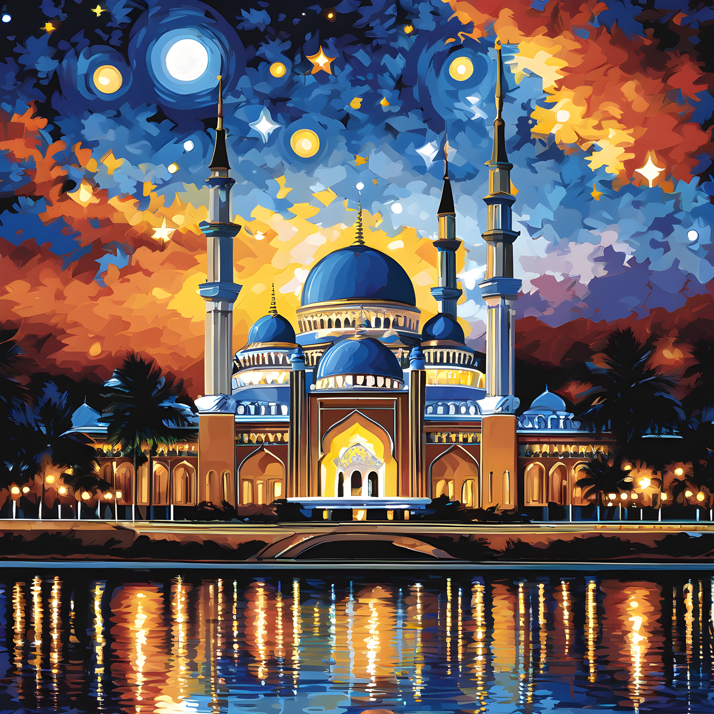 Masjid Putra Mosque, Putrajaya, Malaysia (3) - Van-Go Paint-By-Number Kit