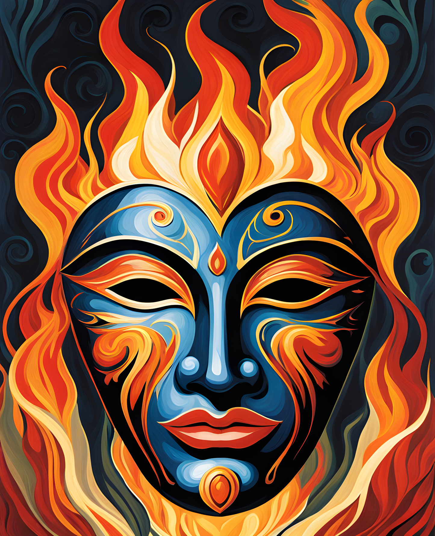 Mask of Flame PD (2) - Van-Go Paint-By-Number Kit