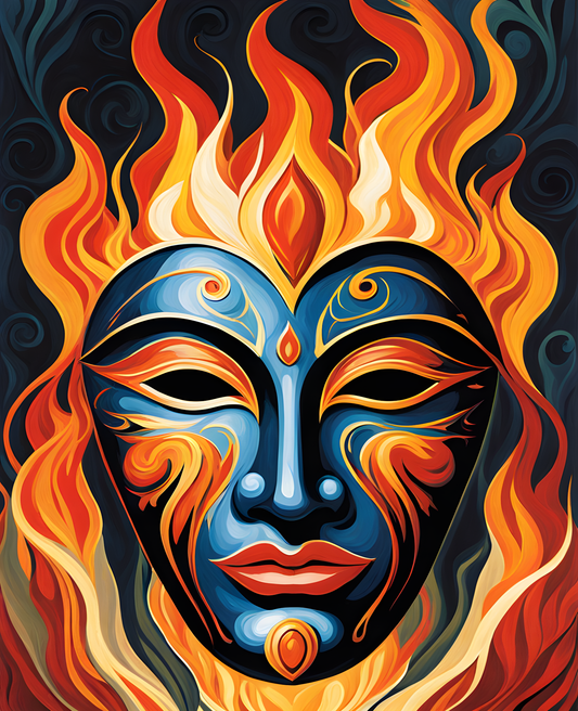 Mask of Flame PD (2) - Van-Go Paint-By-Number Kit