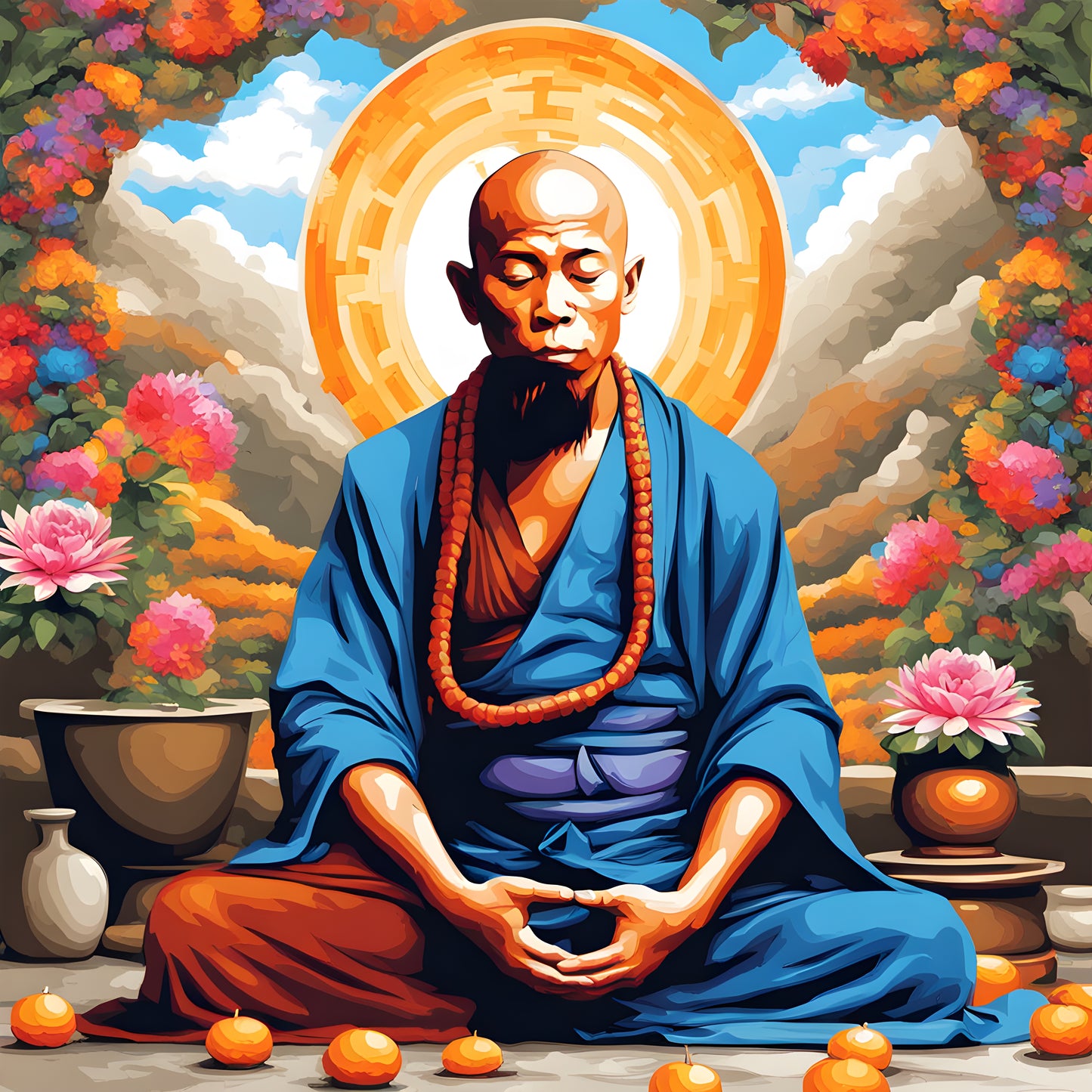 Meditating Monk (3) - Van-Go Paint-By-Number Kit