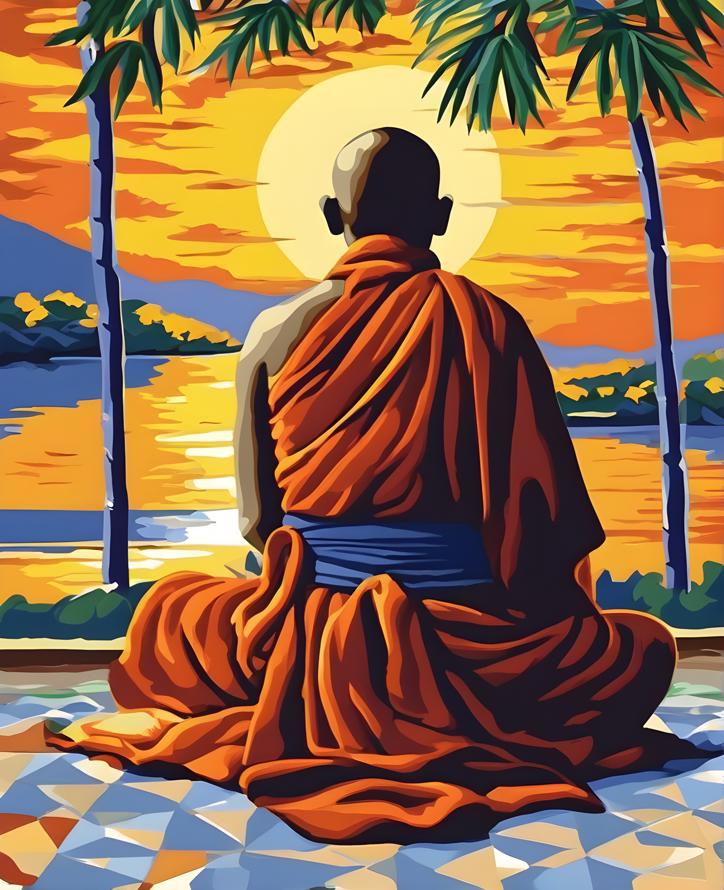 Meditating Monk PD (2) - Van-Go Paint-By-Number Kit
