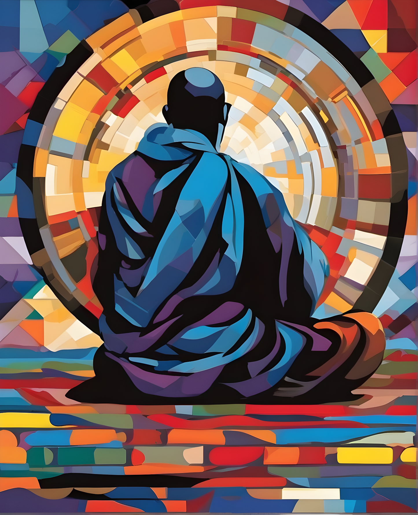 Meditating Monk PD (4) - Van-Go Paint-By-Number Kit