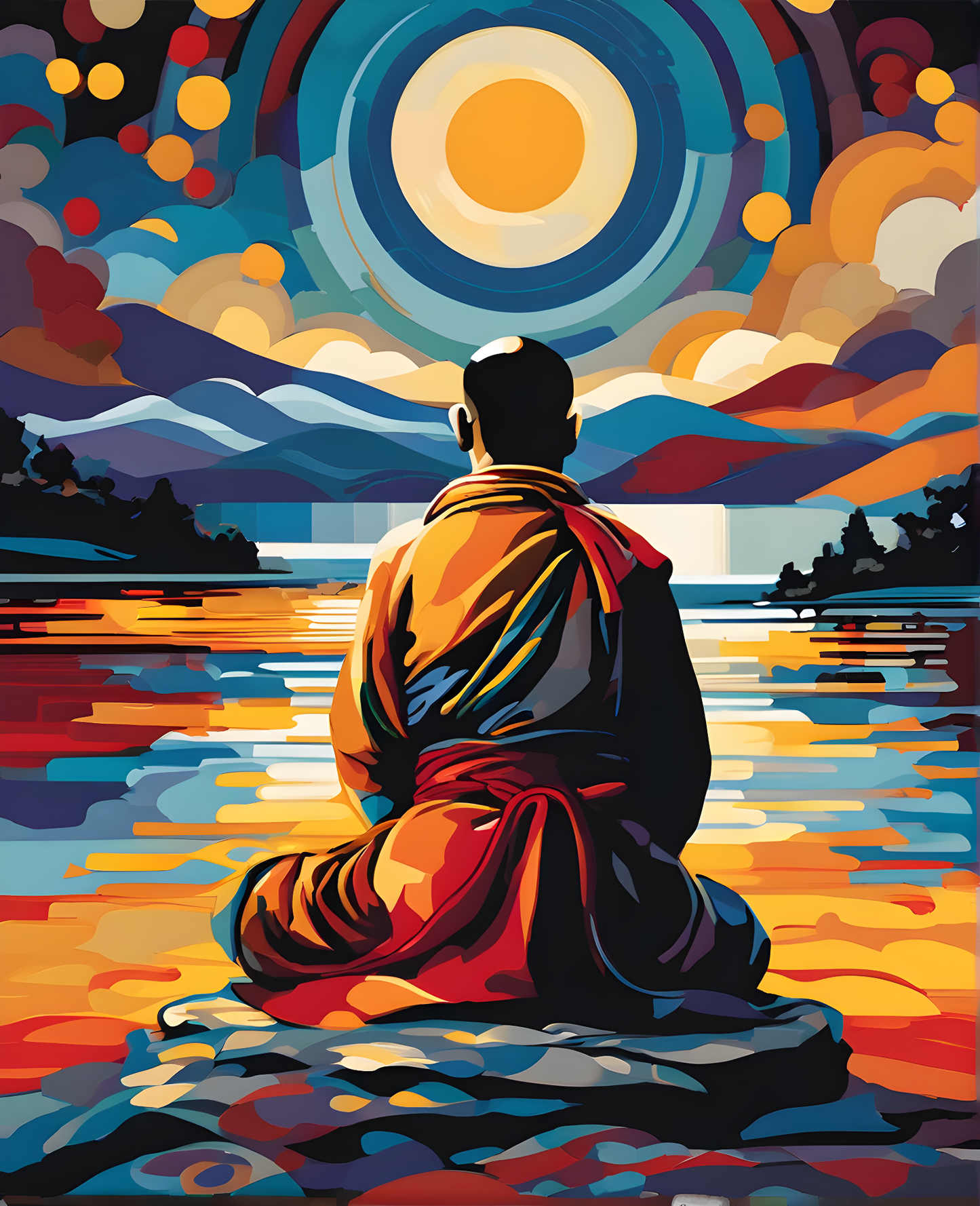 Meditating Monk PD (5) - Van-Go Paint-By-Number Kit