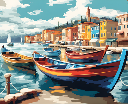 Mediterranean Harbor PD (2) - Van-Go Paint-By-Number Kit