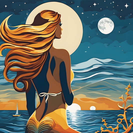 Mermaid. Moon. Sun. Ocean. PD (1) - Van-Go Paint-By-Number Kit
