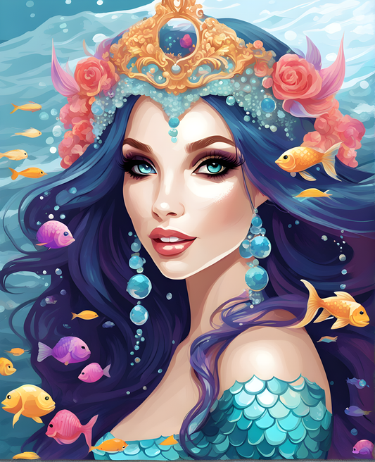 Mermaid Queen (1) - Van-Go Paint-By-Number Kit