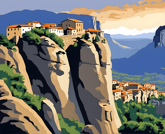 Amazing Places OD (173) - Meteora, Greece - Van-Go Paint-By-Number Kit
