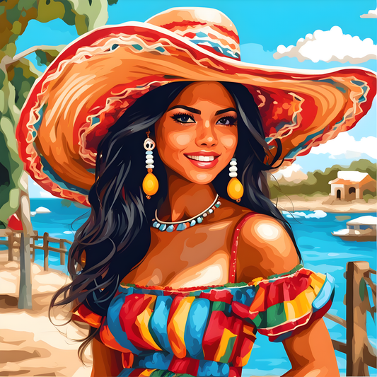 Mexican Girl (1) - Van-Go Paint-By-Number Kit