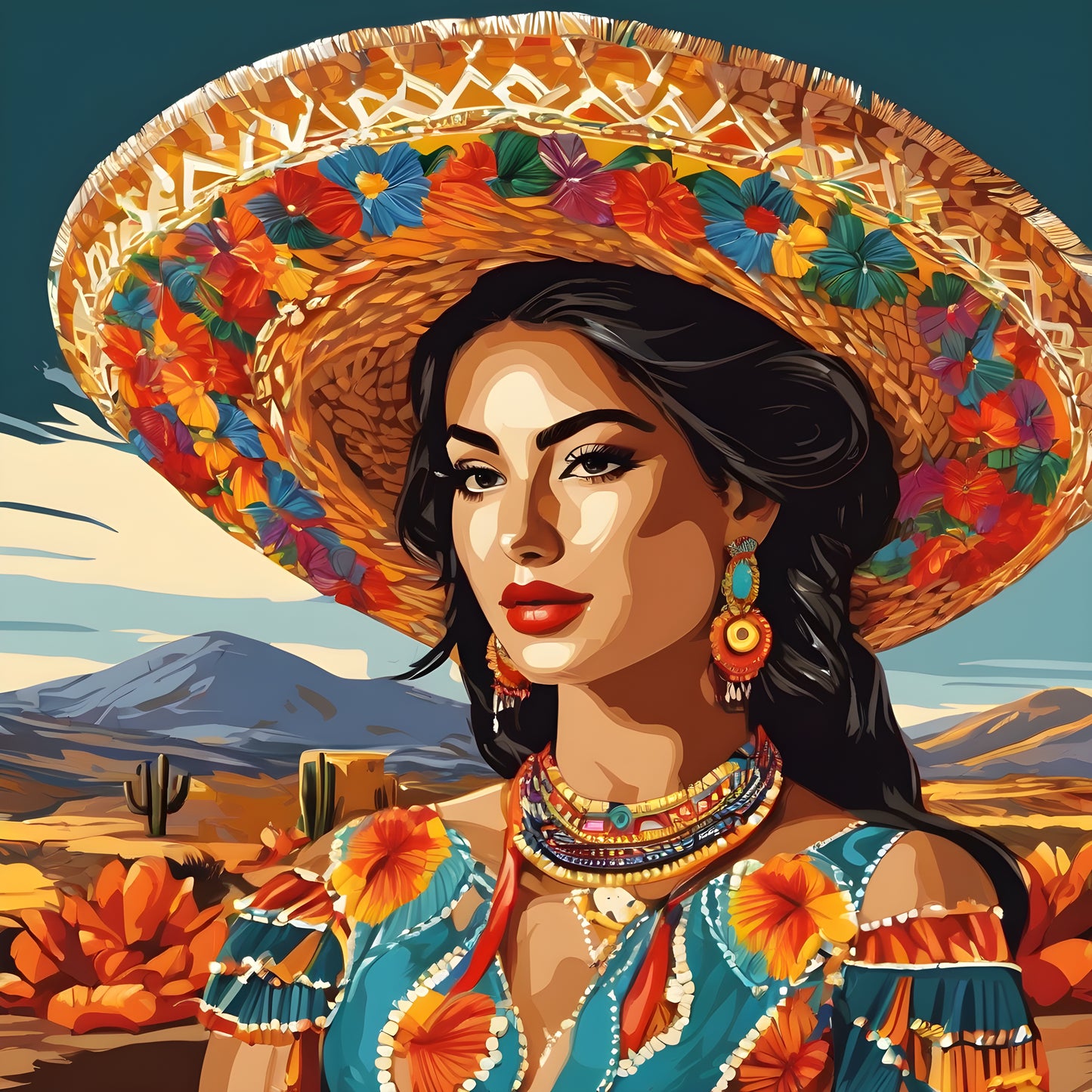 Mexican Girl PD (8) - Van-Go Paint-By-Number Kit