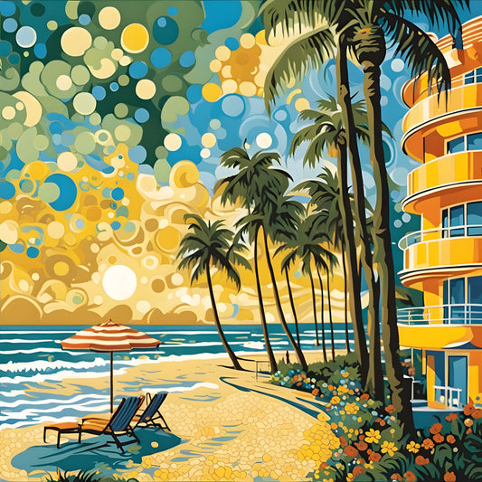 Miami Beach, Florida (3) - Van-Go Paint-By-Number Kit