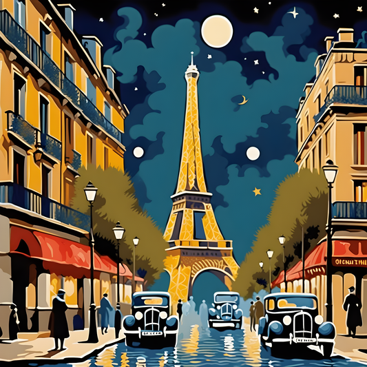 Midnight In Paris (2) - Van-Go Paint-By-Number Kit
