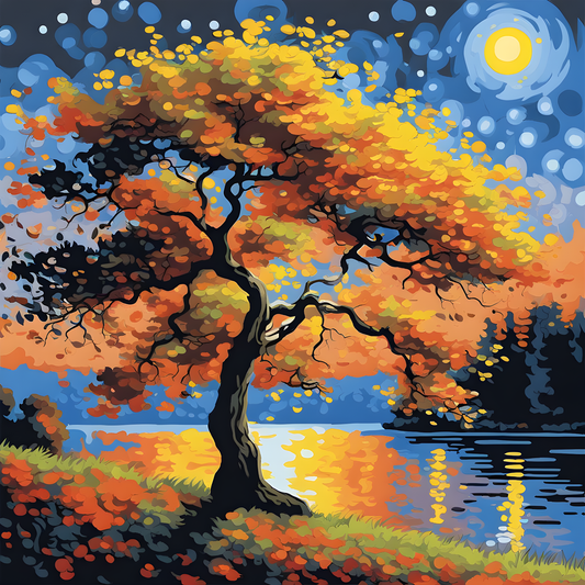 Midnight Tree (3) - Van-Go Paint-By-Number Kit