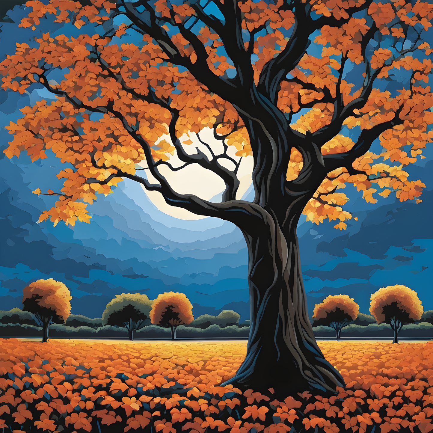 Midnight Tree (5) - Van-Go Paint-By-Number Kit