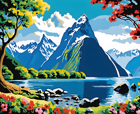 Amazing Places OD (175) - Fiordland National Park in New-Zealand Country - Van-Go Paint-By-Number Kit