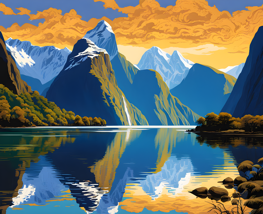 New Zealand Collection PD (9) - Milford Sound - Van-Go Paint-By-Number Kit