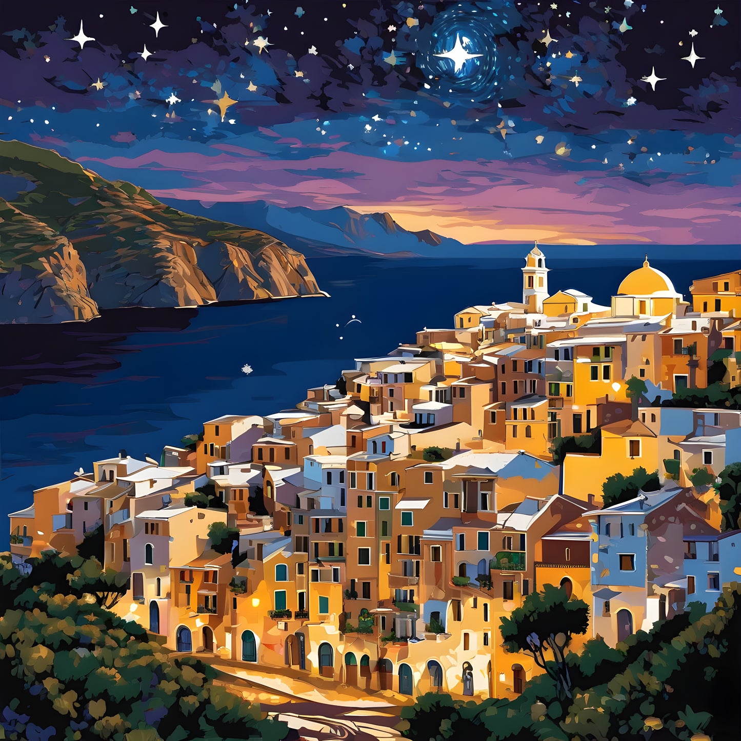 Monarolla Village, Italy PD (5) - at Starry Night - Van-Go Paint-By-Number Kit