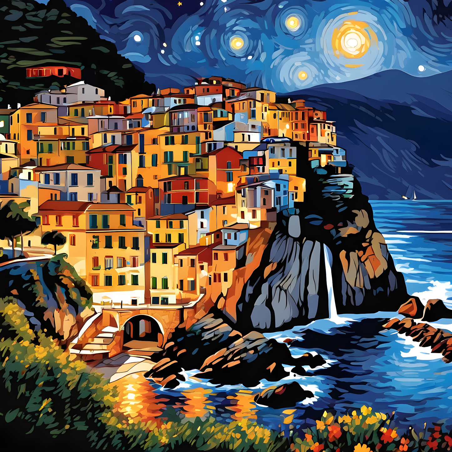 Monarolla Village, Italy PD (8) - at Starry Night - Van-Go Paint-By-Number Kit