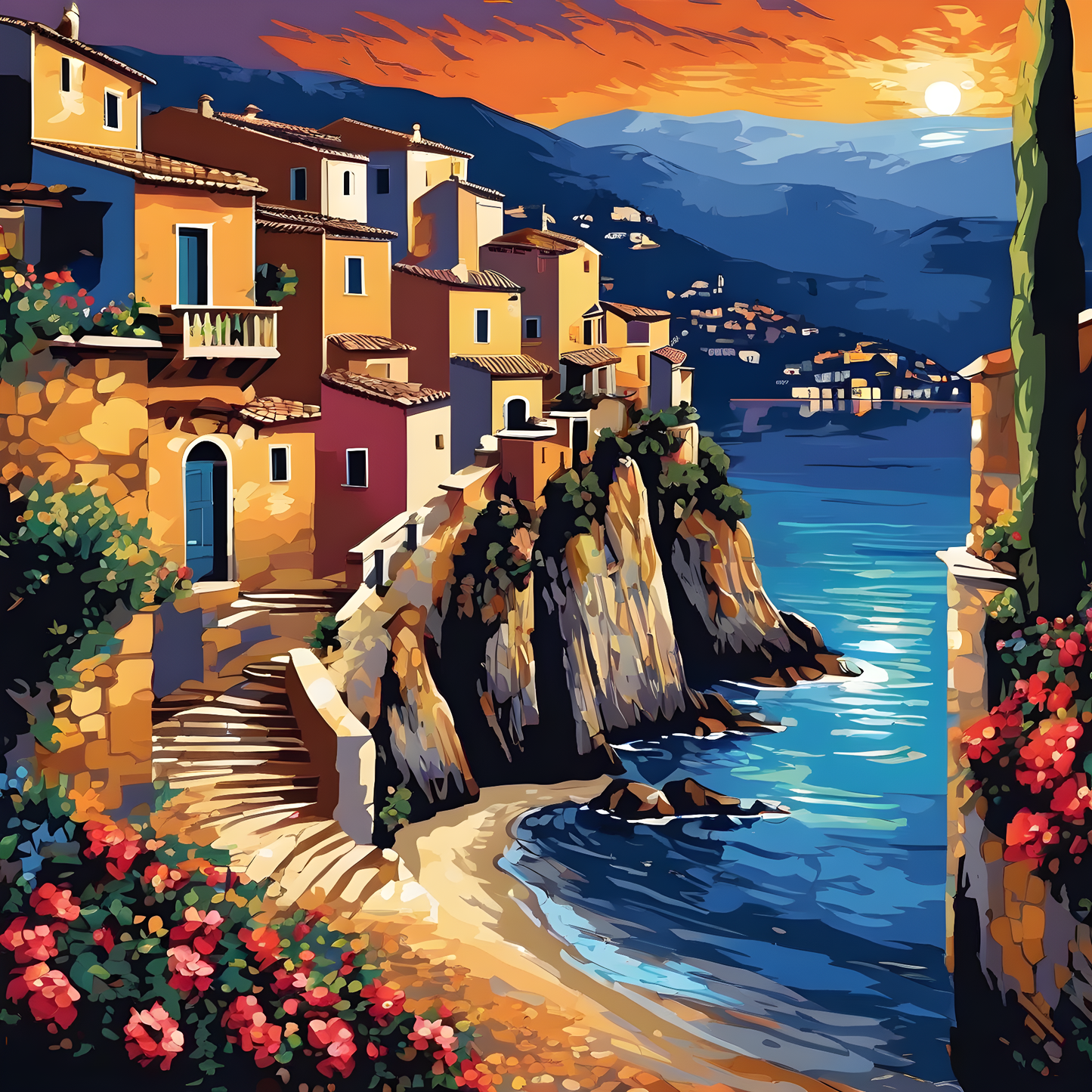 Monarolla Village, Italy PD (4) - at Starry Night - Van-Go Paint-By-Number Kit