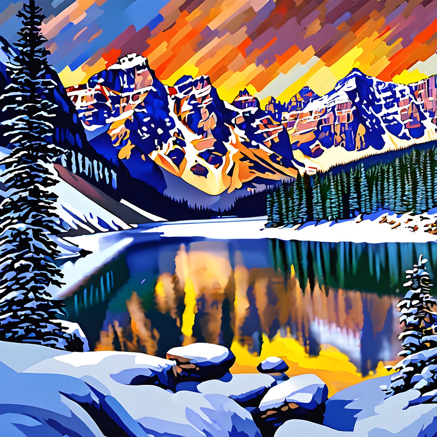 Moraine Lake, Alberta, Canada PD (8) - Van-Go Paint-By-Number Kit