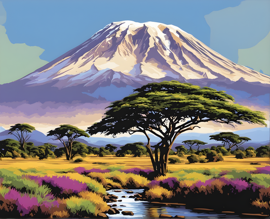 Amazing Places OD (189) - Mount Kilimanjaro, Tanzania - Van-Go Paint-By-Number Kit