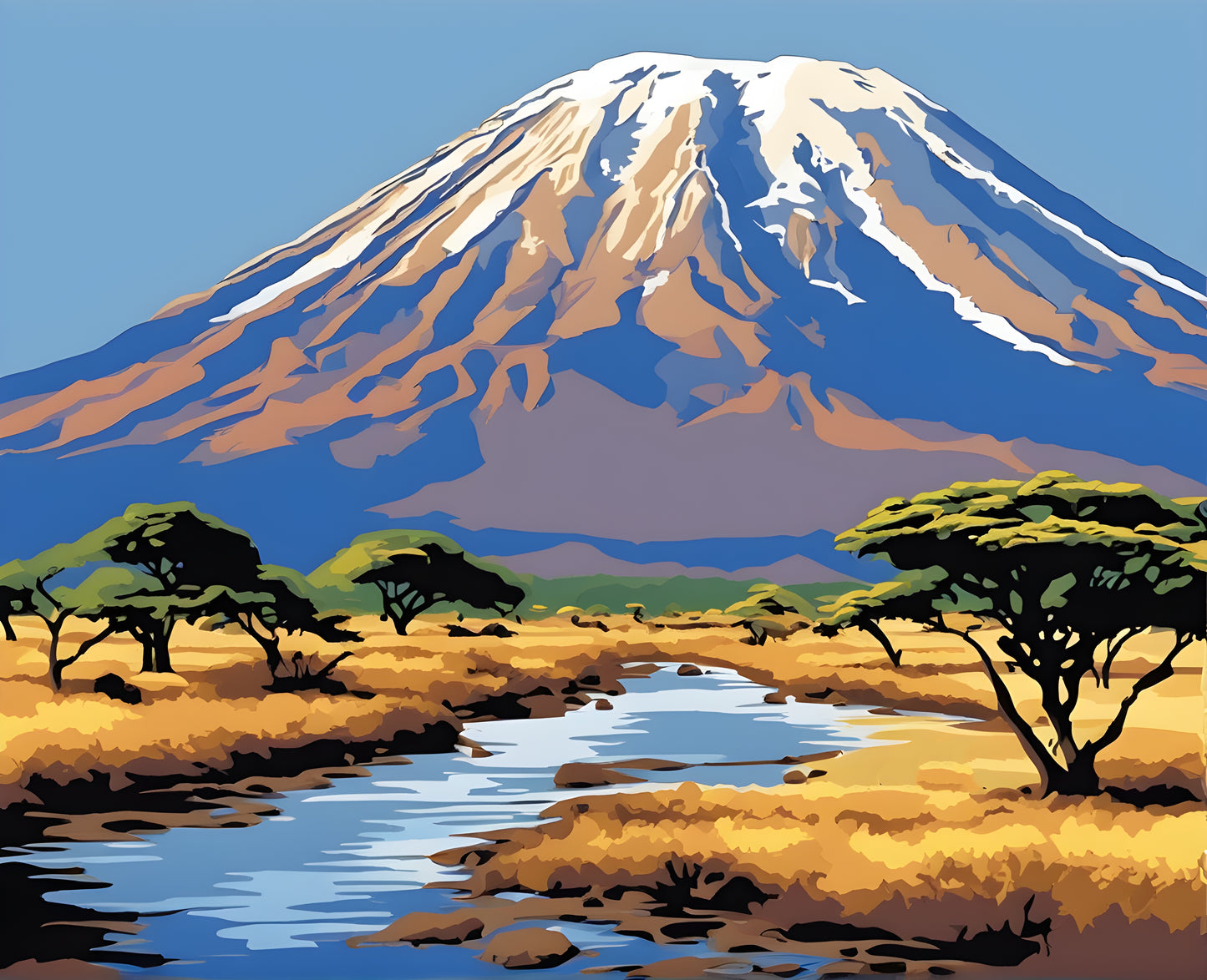 Amazing Places OD (190) - Mount Kilimanjaro, Tanzania - Van-Go Paint-By-Number Kit