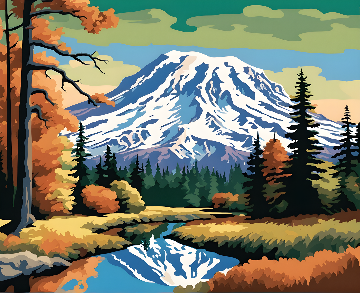 National Parks Collection PD (101) - Mount Rainier Park, USA - Paint-By-Number Kit